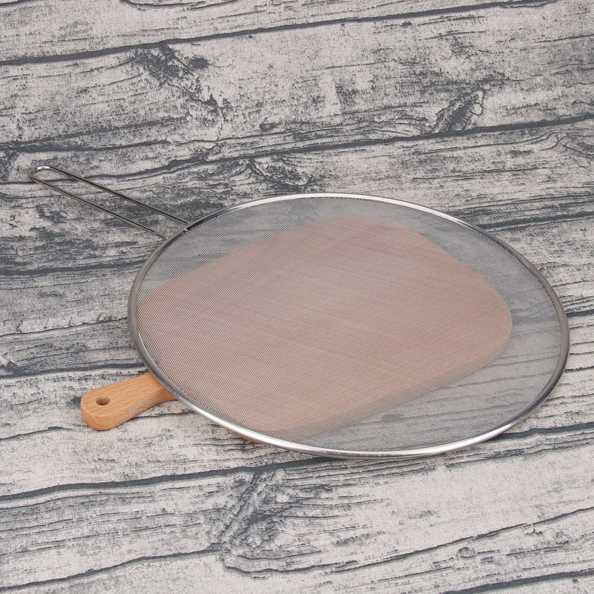 

33cm Stainless Steel Mesh Frying Basket Handle Deep Pot Snack Frying Tool Oil Screen Filter Round Fried Filter