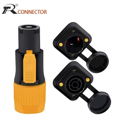 1set High quality 20A Waterproof Powercon LED Large Screen Power Plug PA66 Flame-retardant Industrial Power connector OUT/IN