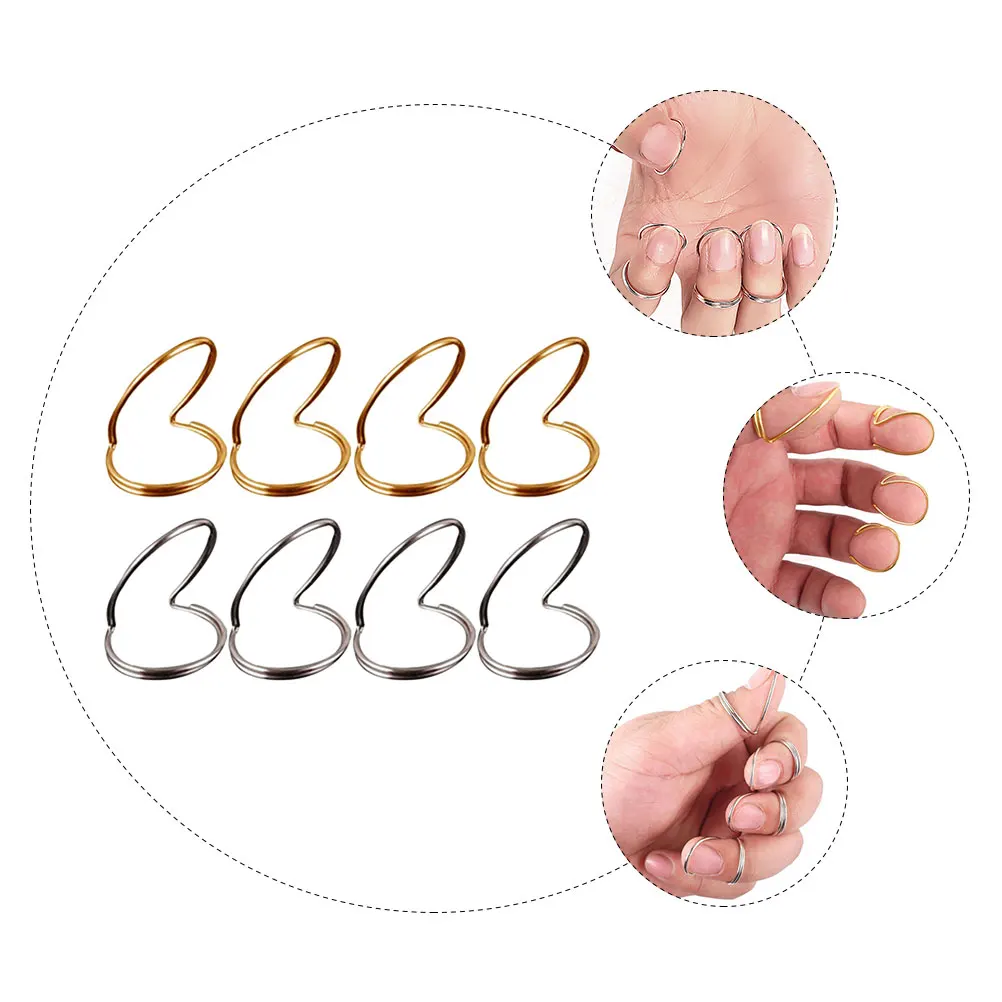 

8pcs Metal Picks Durable Ergonomic Design Folk Guitar Practice Tools Fingertip Guards Portable Guitar Accessories Assorted Color