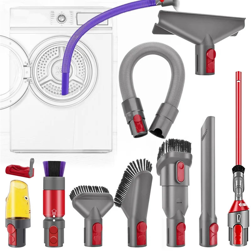 【Berserk】Комплект аксессуаров, совместимый с Dyson V7 V8 V10 V11 V15 — выдвижной гибкий шланг и многофункциональные щетки для насадок