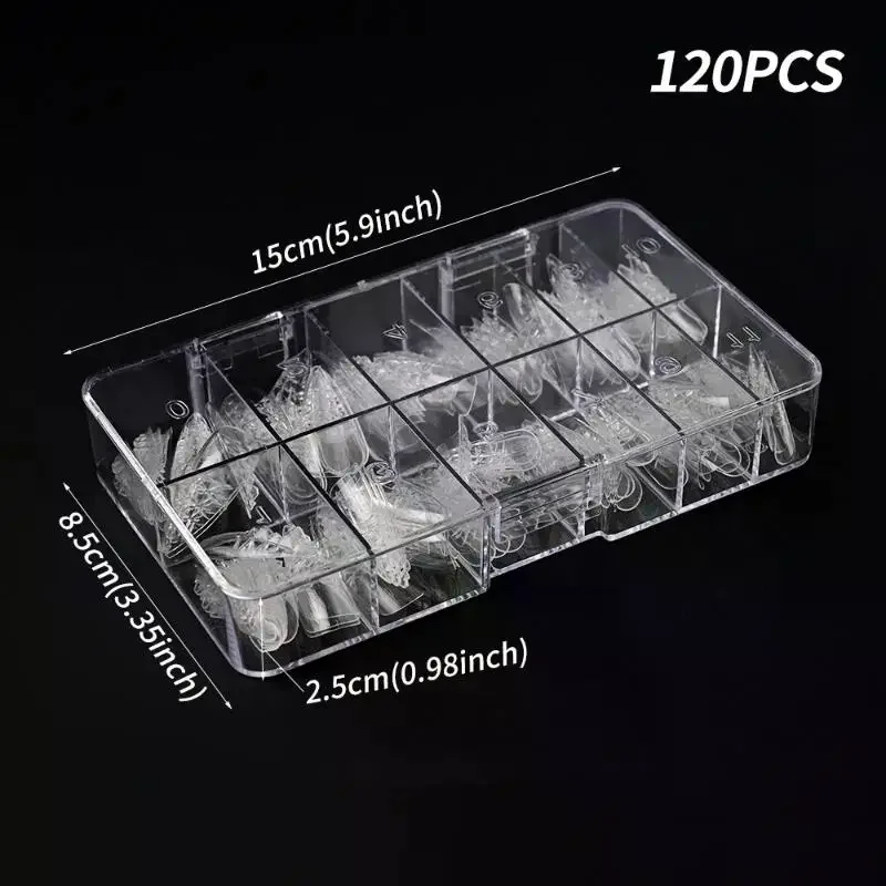 120/240 Uds transparente esmaltado falso prensa en uñas cubierta completa almendra cuadrado francés 3D vidrio cóncavo-convexo puntas de Arte de uñas