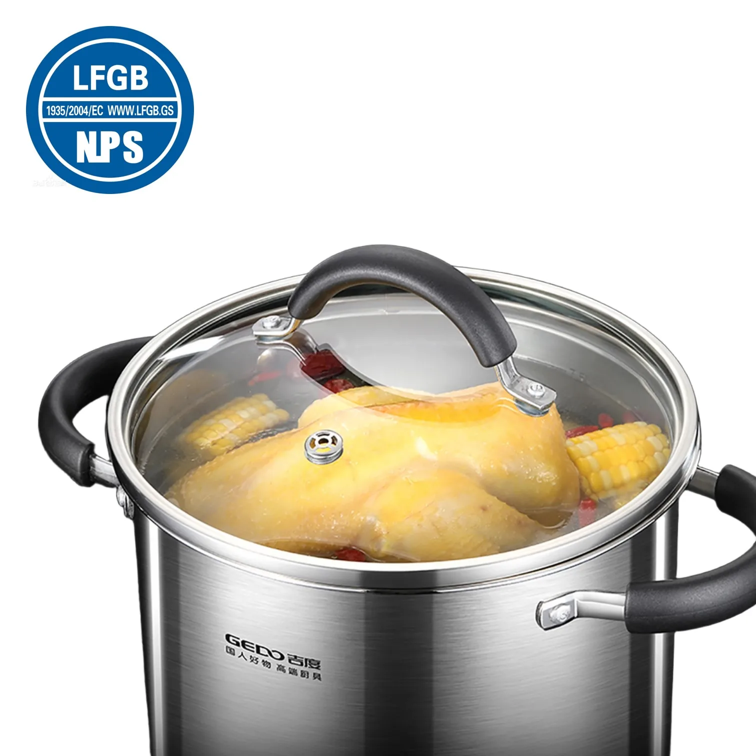 12.5L LFGB Certification Ultra Large Capacity Stockpot Ultra Thick 304 Stainless Steel Stewing Pot 28cmx22cm Kitchen Saucepot