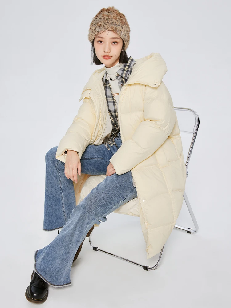 Casaco de inverno com capuz para mulher grosso quente puffer jaquetas doce solto feminino à prova dlong água casacos longos outerwear 2022 novo