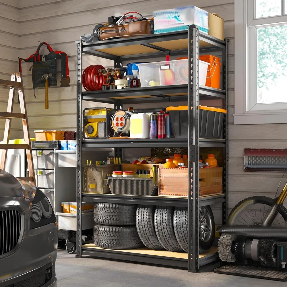 أرفف جراج معدنية شديدة التحمل مكونة من 5 طبقات، سعة 2020 رطلًا، مثالية للتخزين في المرآب والمخزن والخزانة والمطبخ #2