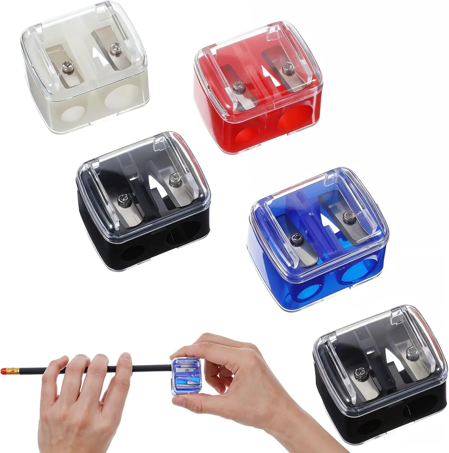 

Набор из 5 точилок для косметических карандашей с двумя отверстиями для подводки глаз, карандашей для губ и бровей