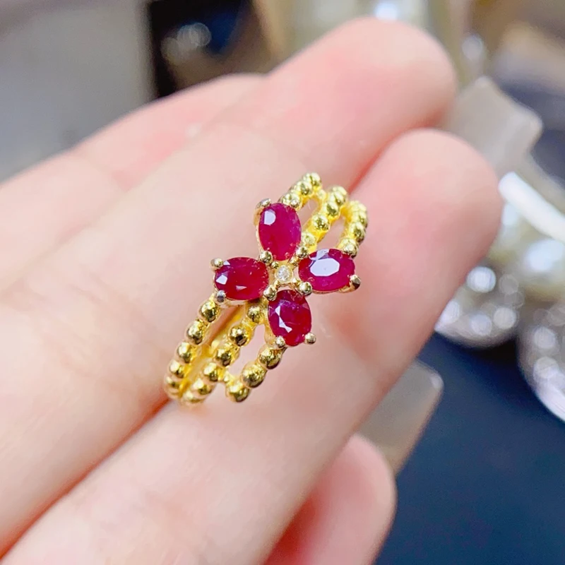 

Natural Ruby Rings for women silver 925 jewelry luxury gem stones 18k gold plated free shiping items