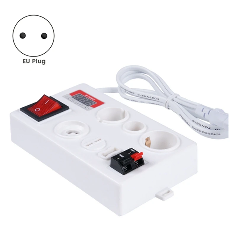 E27 B22 E14 Lamp Bulb Tester, LED Light Voltage Power Quick Test Box, Fast Testing with Power Display EU PLUG-ABHG