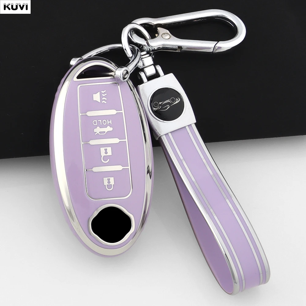 4-Tasten-TPU-Autoschlüsselhülle für Infiniti Nissan Altima Maxima Murano Rogue Sentra 370z Halter Fob Schlüsselanhänger Zubehör