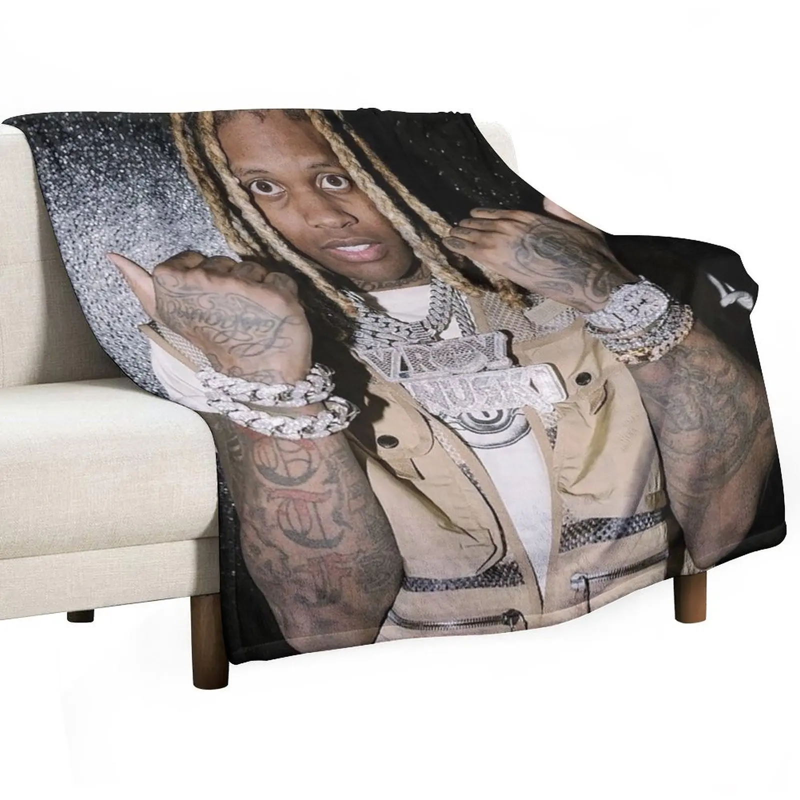 

lil durk Throw Blanket Stylish Decor Blanket Gift for Friends Roommate