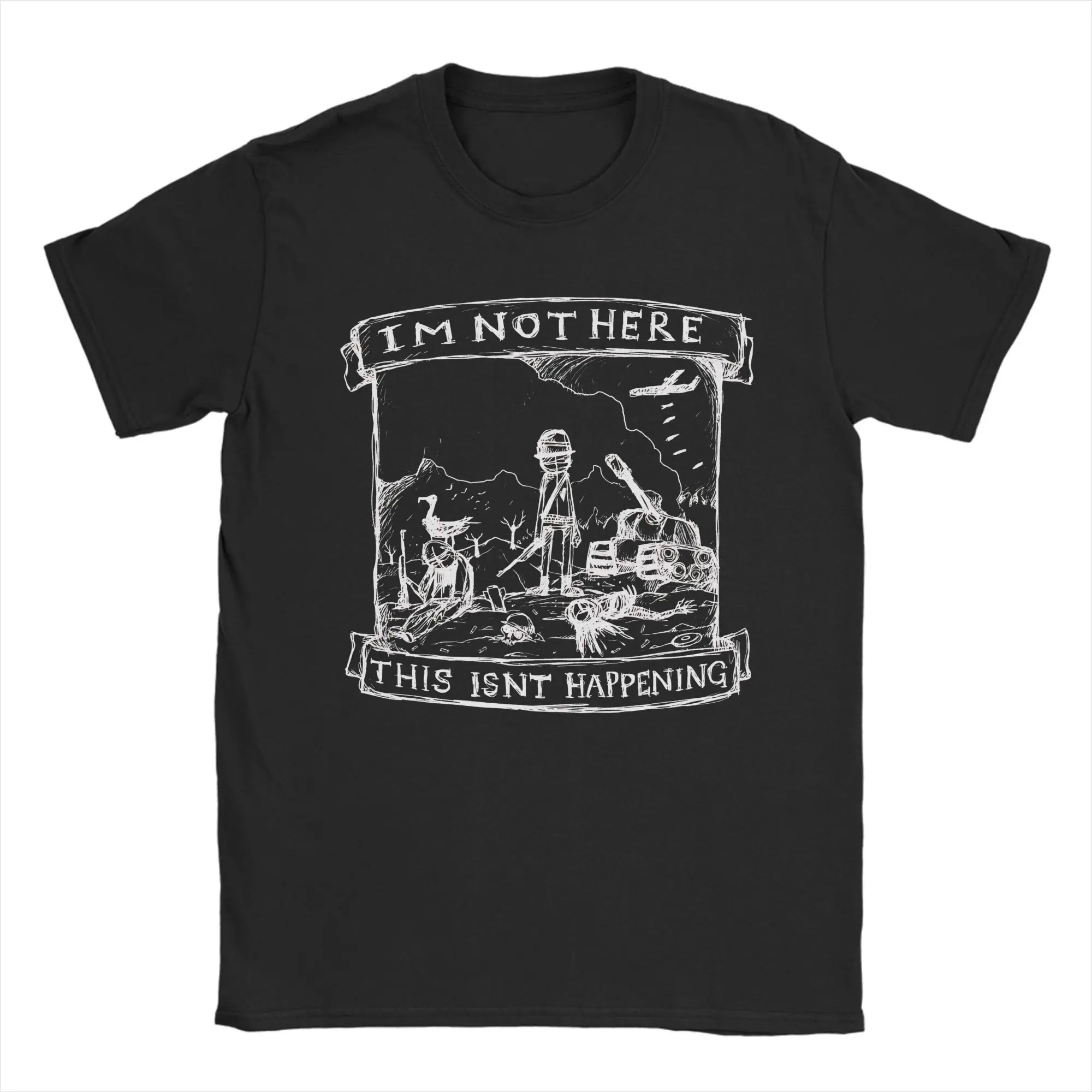 تي شيرت Im Not Here Radioheads band للرجال والنساء وصل حديثًا تي شيرت 100% ملابس قطنية