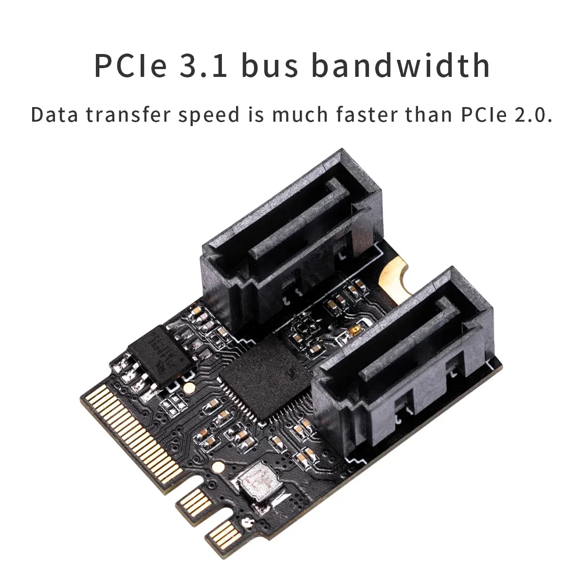 IOCREST M.2 ngff to sata 3 adapter card A Key and E key to 2 Ports SATA 6Gb/s adapter card 2230mm size free driver
