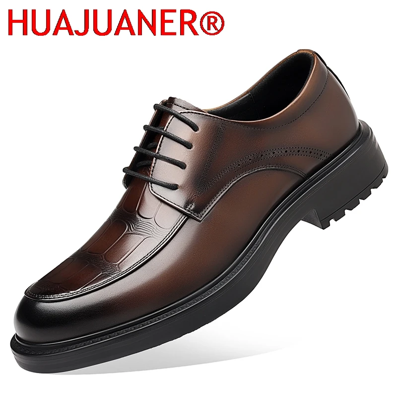 

Модные мужские офисные туфли-оксфорды: высококачественные повседневные кожаные туфли с круглым носком, дизайнерские деловые туфли, обувь для прогулок на улице