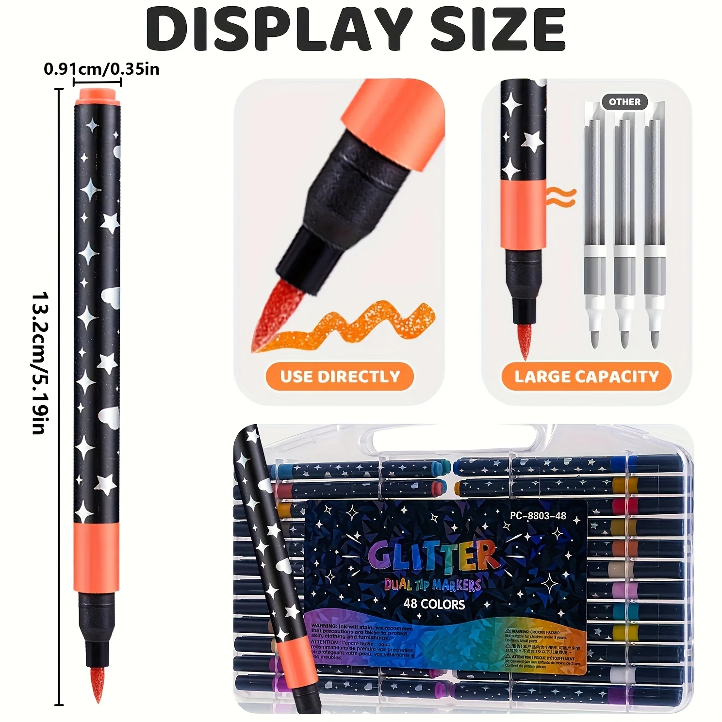 24/12色のグリッターマーカー、水性インクのグリッターペン、メタリックグリッターペン、絵画、スケッチ、工芸品、書道、落書き、グリッターアートクラフト、ジャーナリング、ギフト、ファッションアクセサリー、画材、完璧なオフィス用品、誕生日プレゼント、クリスマスプレゼント、必須のスケッチ用品に最適 |