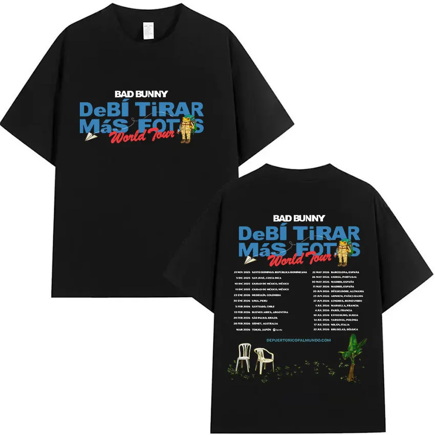 Rapper Bad Bunny Tour 2025 Album Merch T Shirts Debi Tirar Mas