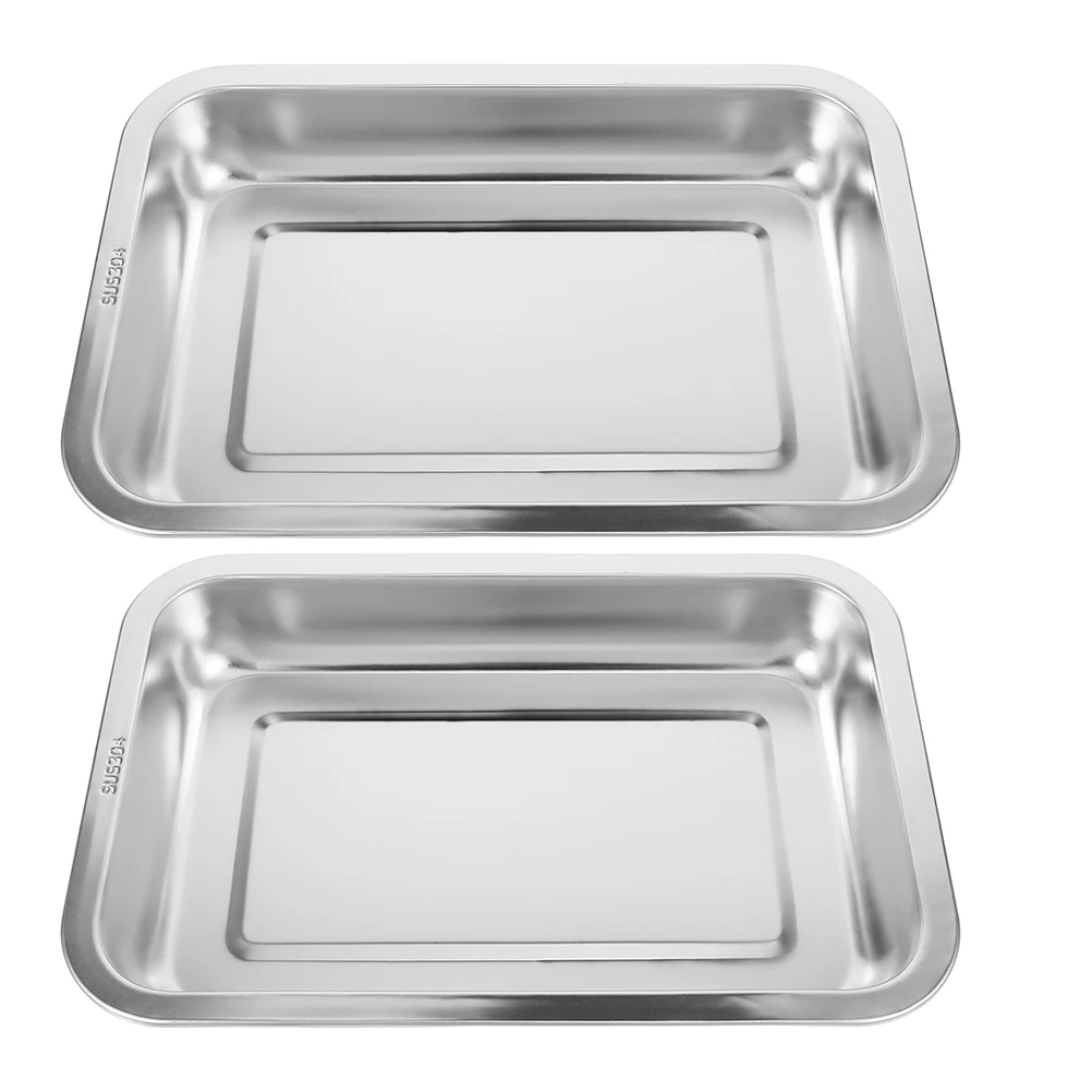 

2Pcs Stainless Steel Cat Litter Box Large Capacity Open Type Pet Toilet Sand Basin Kitten Supply Easy Durable Metal Cat