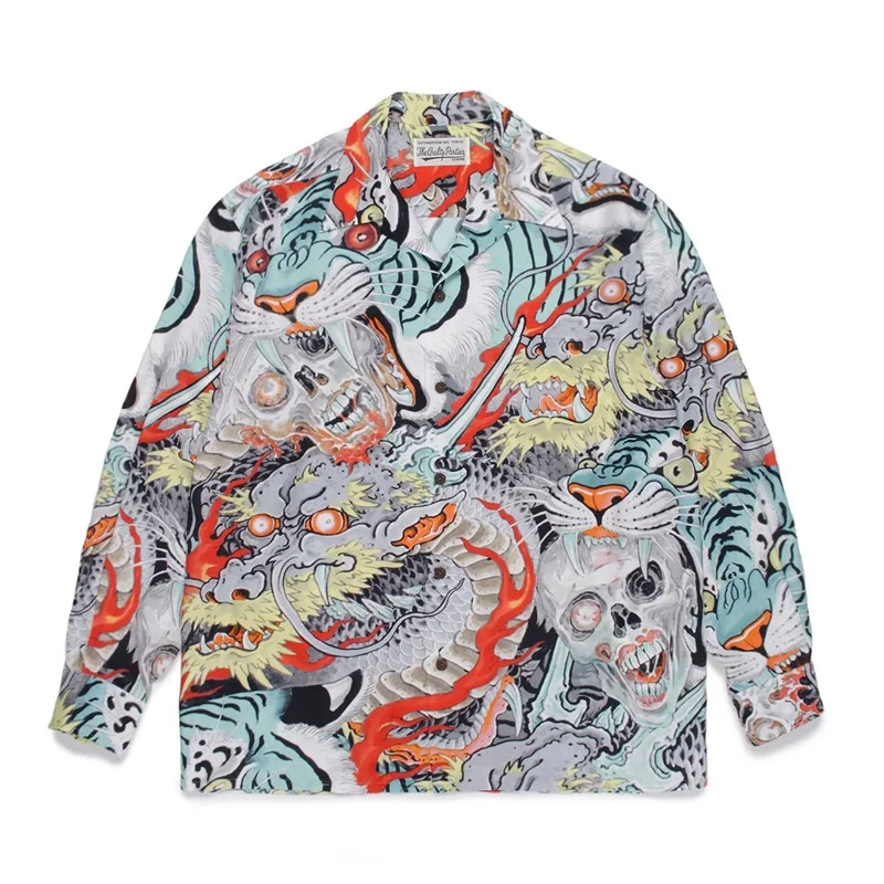 New WACKO MARIA Numerous styles Shirts Trendy Brand Cuban collar Casual Retro Hip Hop Mens Womens Long Sleeve Shirts