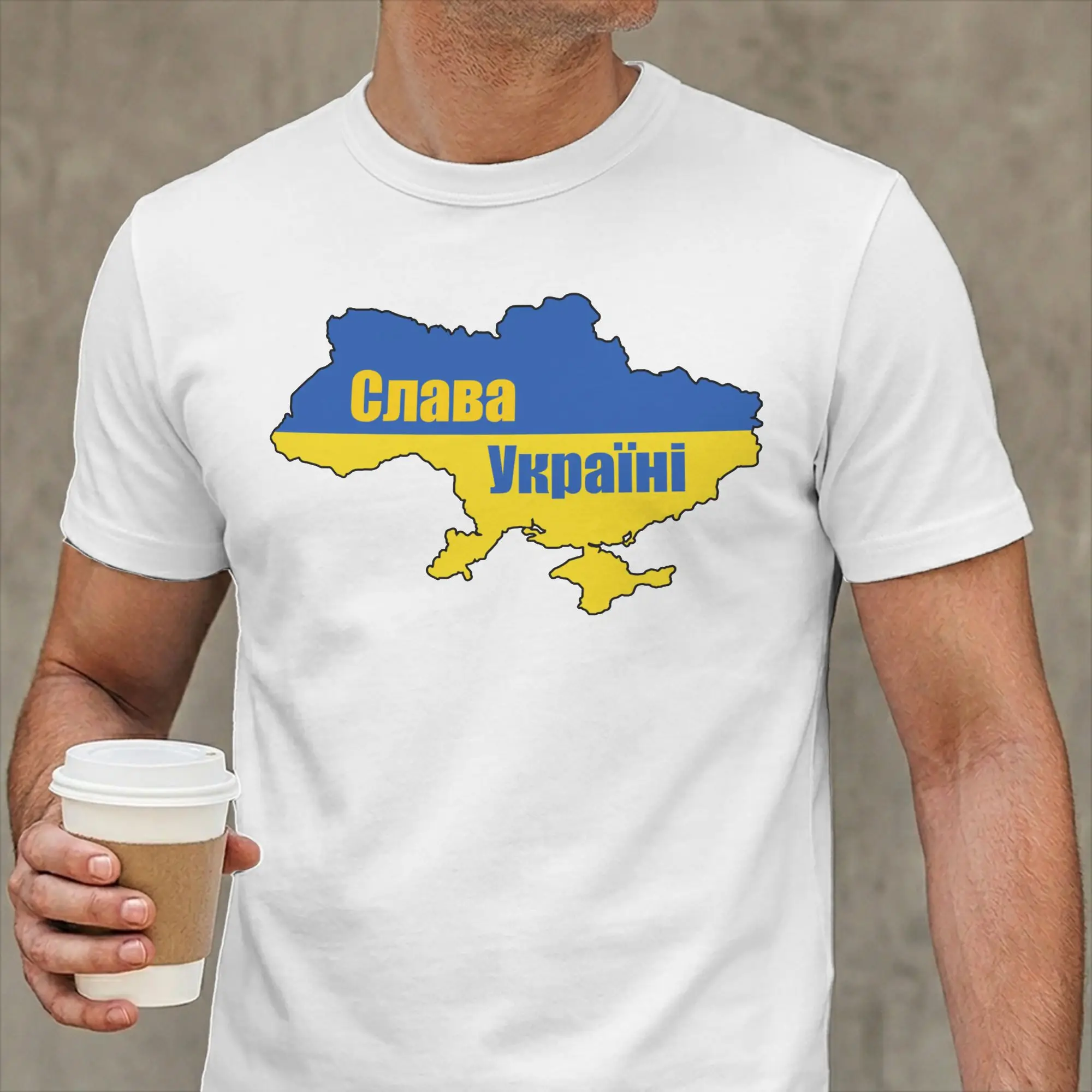 Camiseta Slava Ucrania para hombre, camiseta de algodón con mapa de la nación, camiseta de manga corta con cuello redondo, ropa de idea de regalo