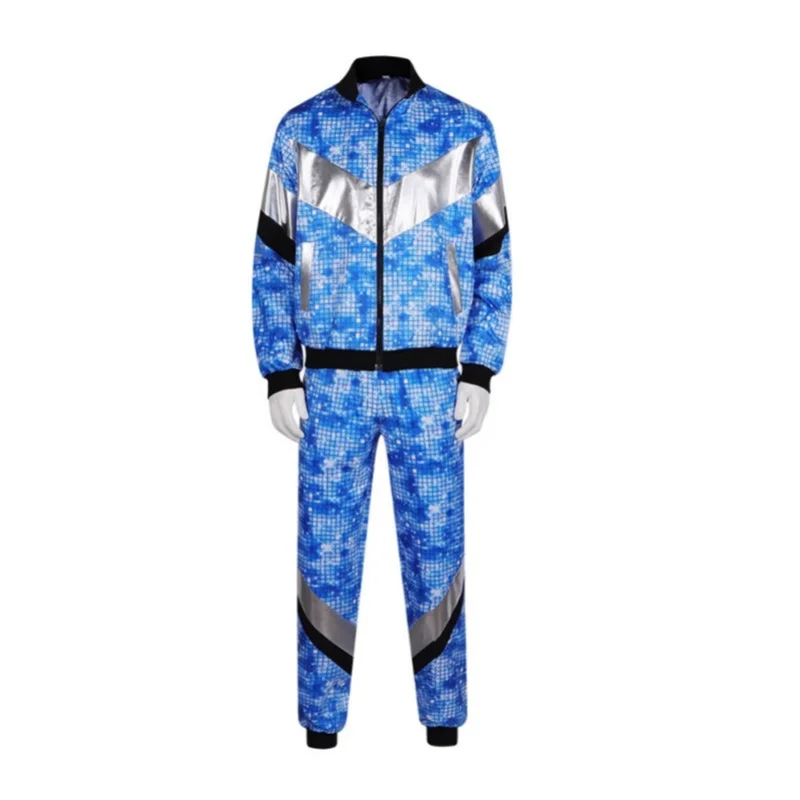 

Women's Men's Costume Tracksuit Hip Hop 80s 90s Disco Sportswear Jacket Pants Running Suit Retro Carnival Theme Party Outfit