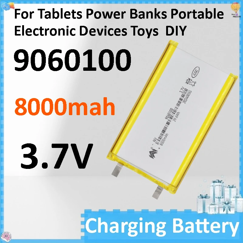 10pcs 3.7 V 8000mAh 9060100 Battery for Tablets Power Banks Portable Electronic Devices Toys  DIY