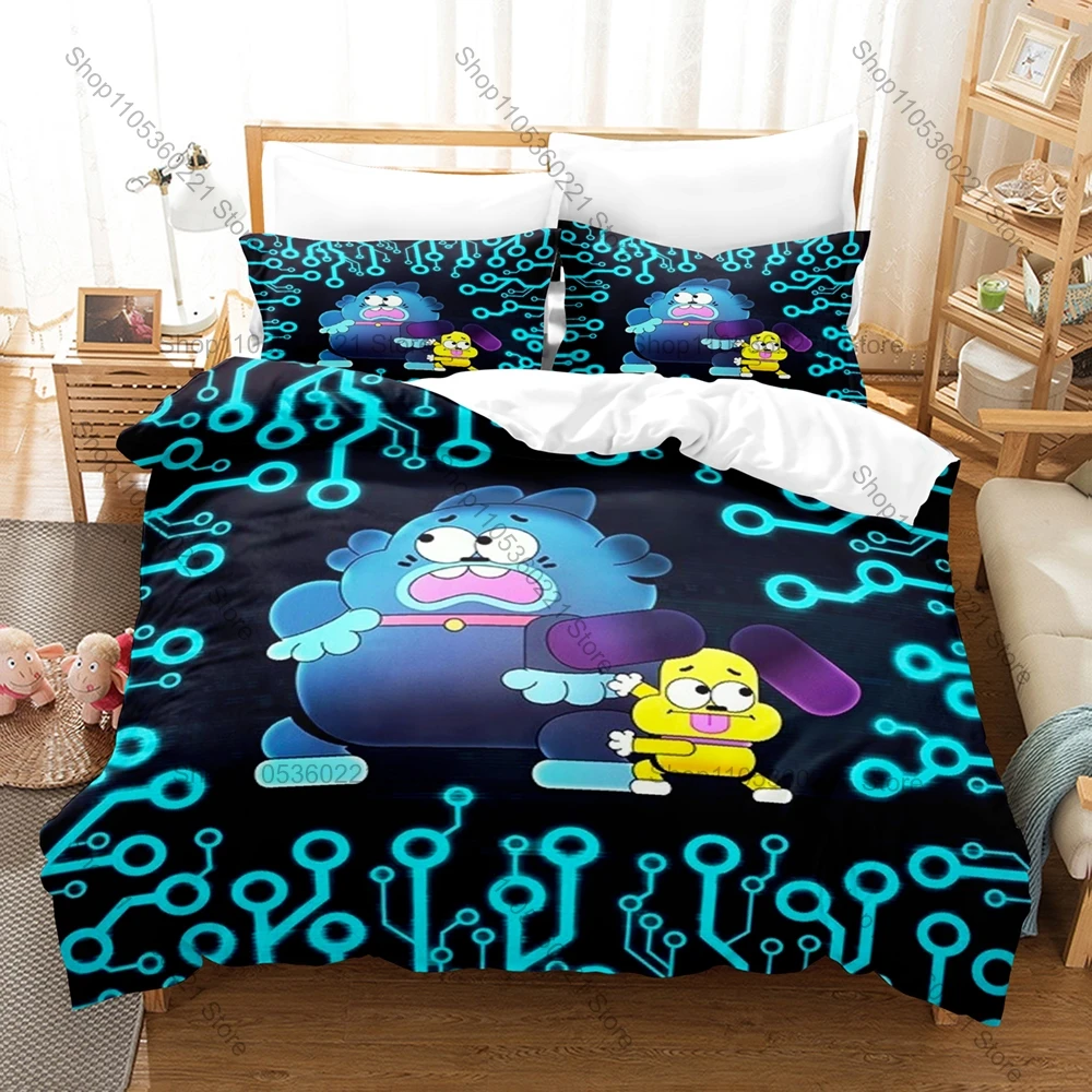 Cartoon We Lost Our Human Pattern Bed Linen 3 Pieces Soft Fabric Bedding Set Stylish Household Bedding & Gift