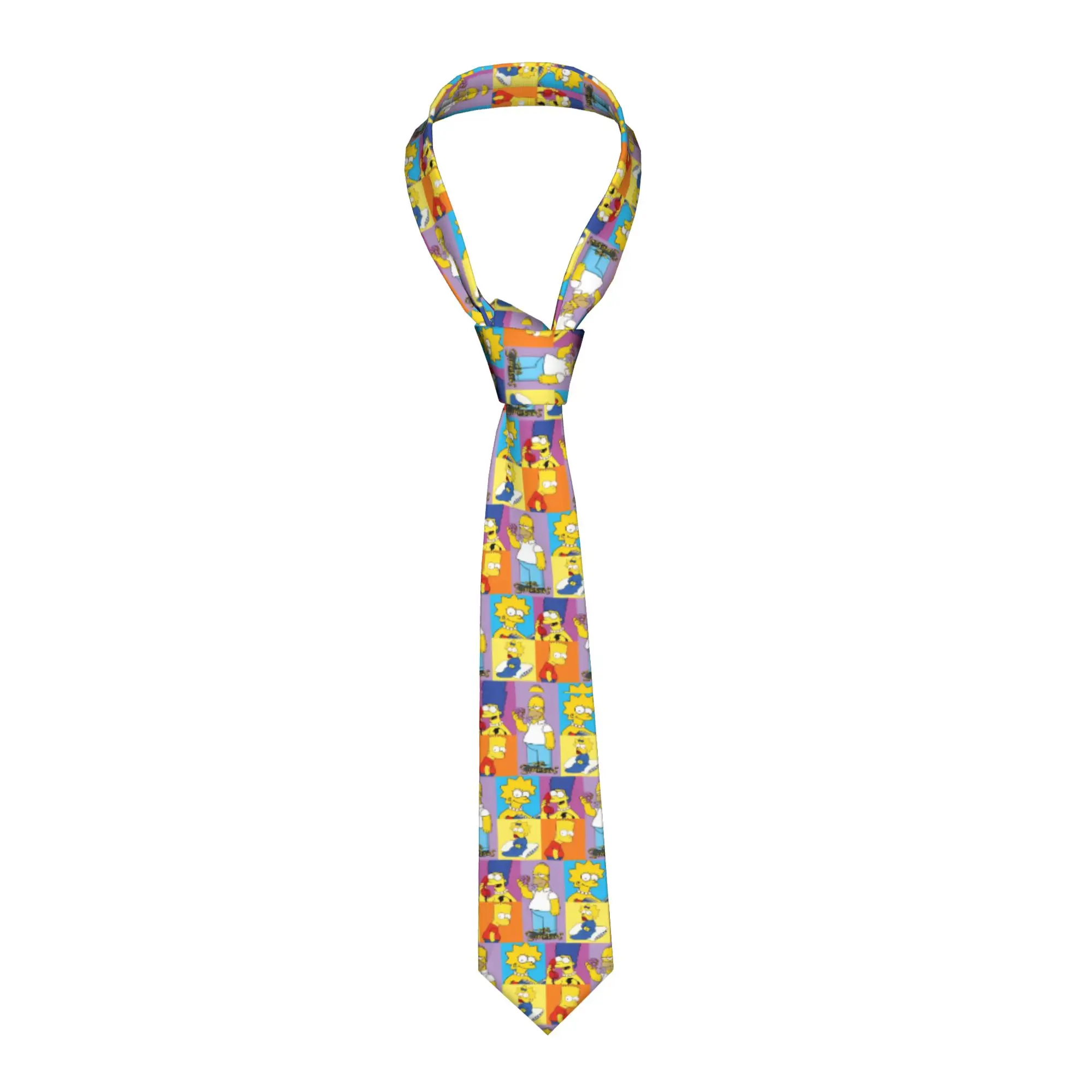 The Simpson Cartoon Necktie Unisex Casual 8 cm Wide Neck Tie for Mens Accessories Gravatas Wedding Accessories Cosplay Props