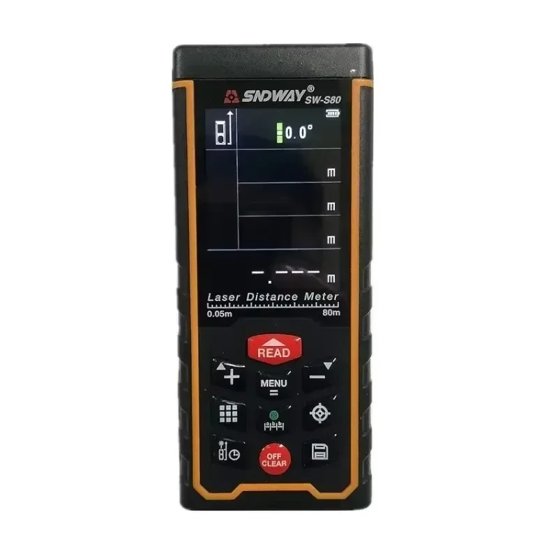 Sndway medidor de distância a laser digital telêmetro 80m SW-S80 com display colorido e câmera recarregável laser range finder