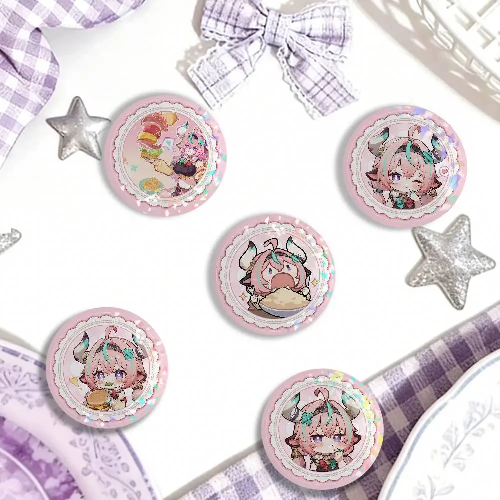 Genshin Impact Varesa Laser-Abzeichen, Kleidung, Rucksäcke, Hüte, Accessoires, Geschenke für Kinder, Freunde, Fans, Sammlerstücke