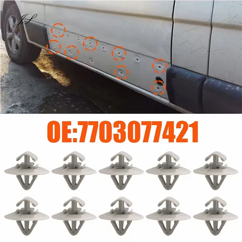 10Pcs Car Door Moulding Trim Clips Fasteners Clip 7703077421 For