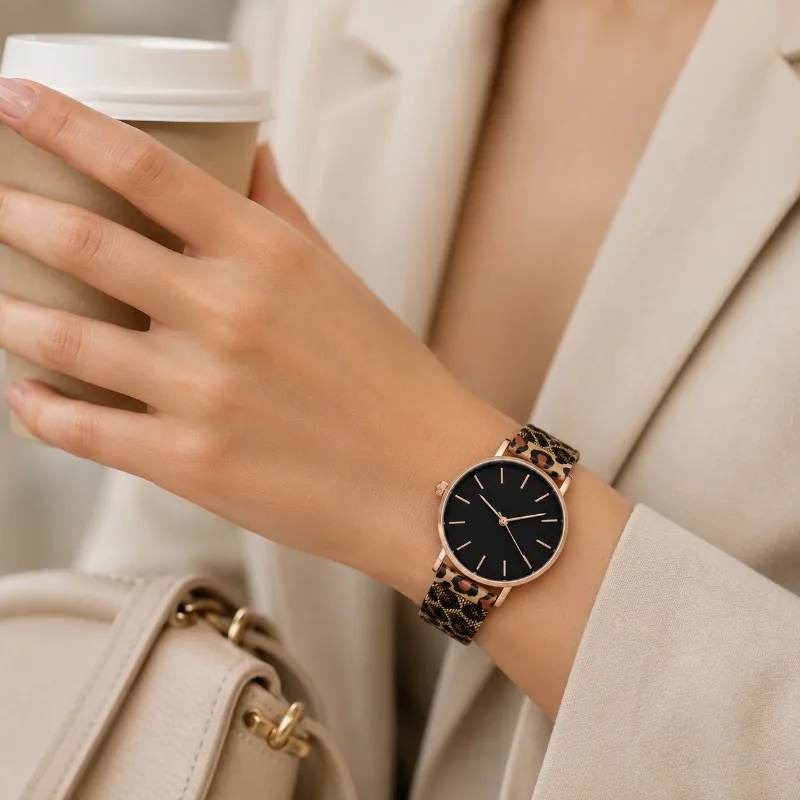 Minimalist Ladies Quartz Watch Fashion Leopard Magnetic Mesh Band Women Watch Elegant Dress Female Wrist Watch Relogio Feminino