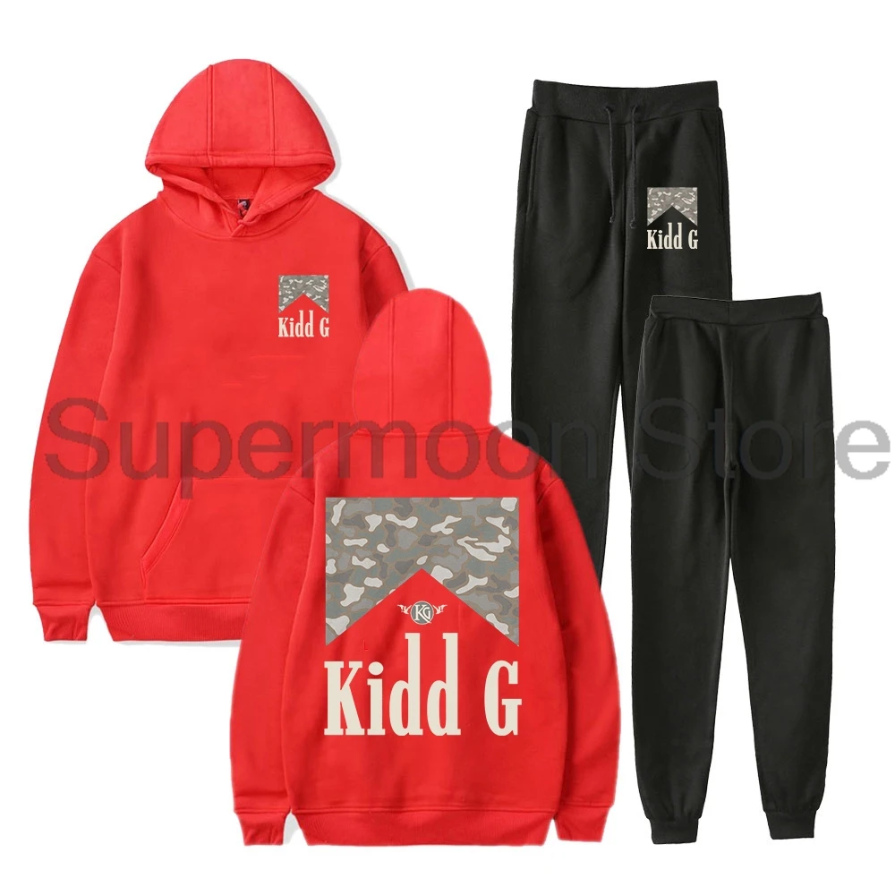 

Kidd G Camo Smoke Hoodies Jogger Pants Two Piece Set Sweatshirts+Sweatpants Women Men Trendy Outfit Sets