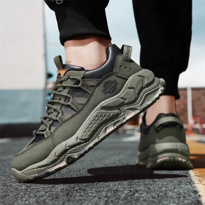 أحذية صفراء كبيرة على الطراز الأمريكي للرجال: أحذية عمل بنعل سميك للخريف، أحذية عمل بنعل ناعم من الجلد الطبيعي للرجال، R #5