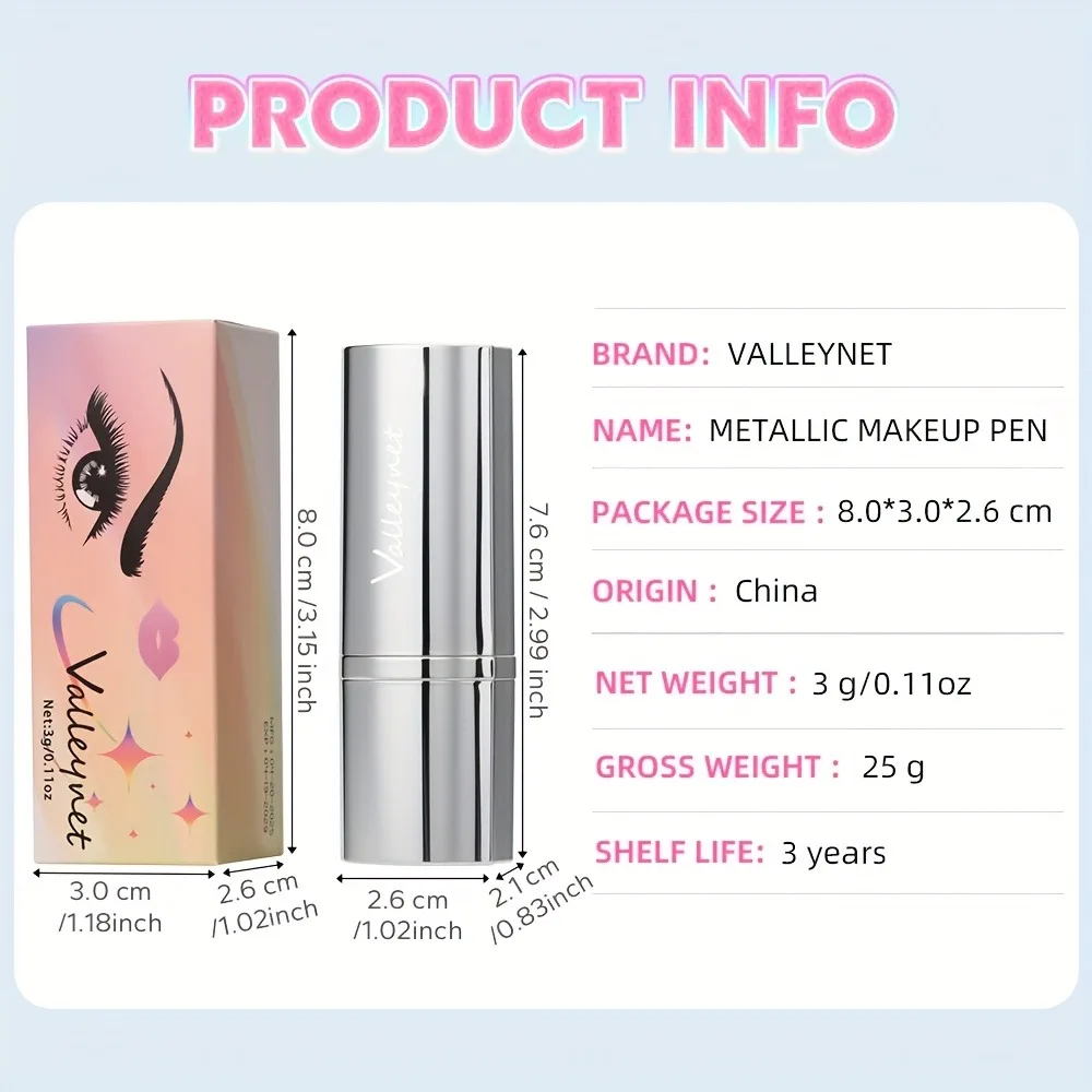 أحمر شفاه لامع مقاوم للماء - أحمر شفاه لامع يدوم طويلاً مع لمسة نهائية معدنية، جميع أنواع البشرة، استخدام البالغين، أحمر شفاه تجميل