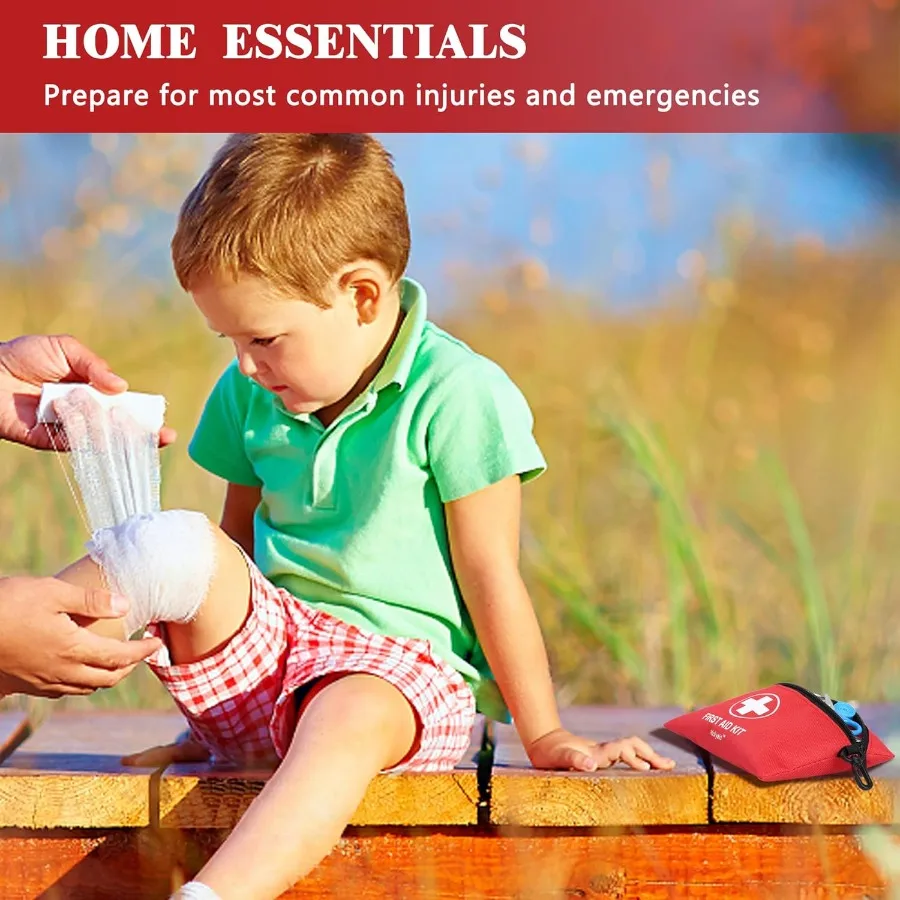 Мини-аптечка первой помощи 140 основных медицинских товаров для экстренного использования в автомобиле, для дома, офиса, путешествий, кемпинга, спорта, активного отдыха