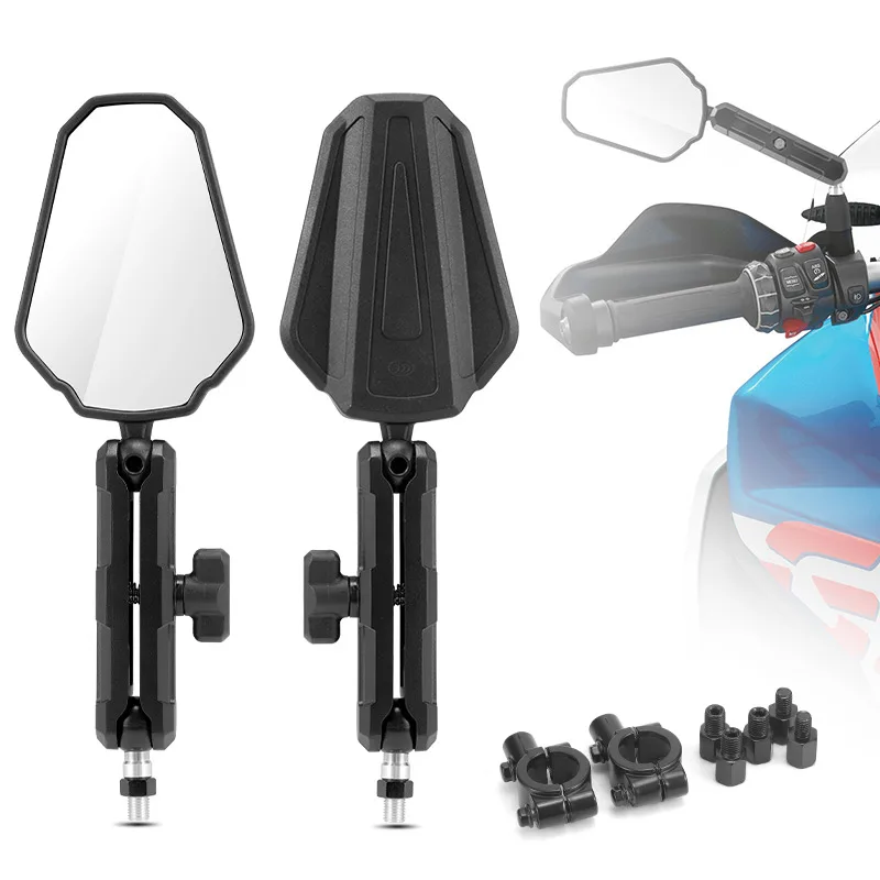 

Мотоциклетные зеркала 360° ° Регулируемое складное заднее боковое зеркало на руле, совместимое с приключенческим уличным велосипедом ATV M8 M10
