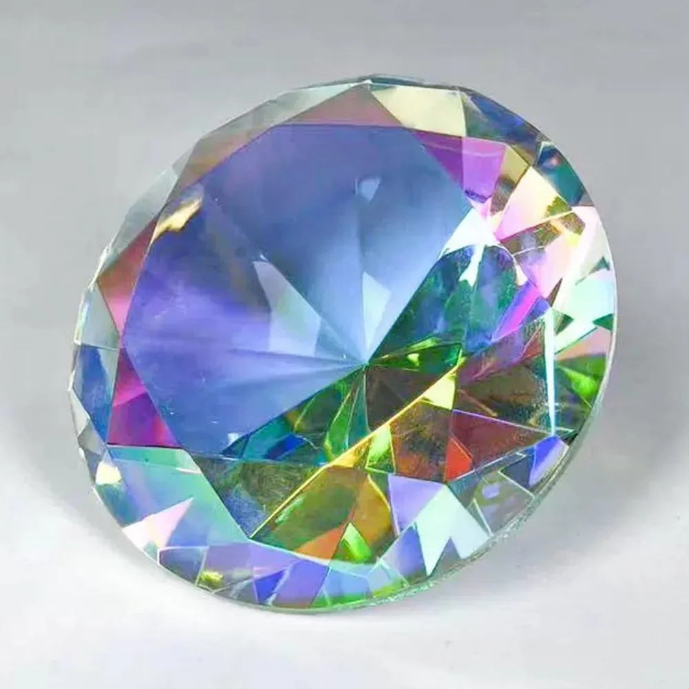 30-80mm AB Colorful K9 Crystal Diamond Paperweight Decorative Rainbow Maker Prism Glass Diamonds Wedding Room Desktop Decoration