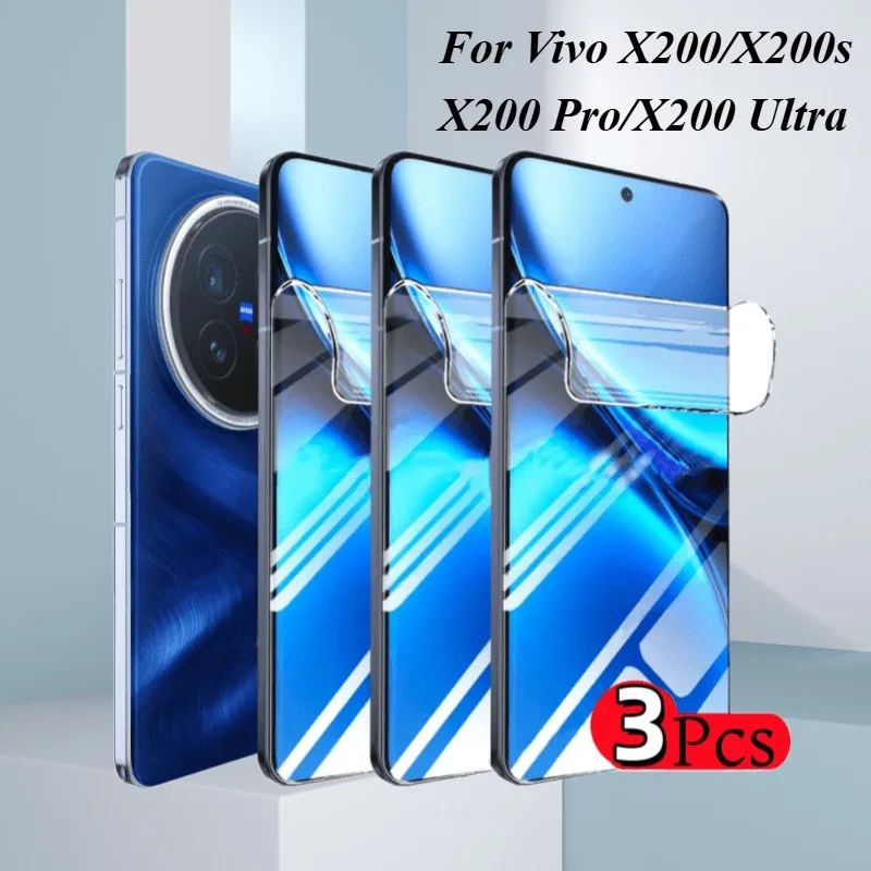 3 uds HD transparente suave cubierta completa película de hidrogel para Vivo X200 Ultra X200s X200 Pro X100 Pro X100s X100 Ultra Protector de pantalla