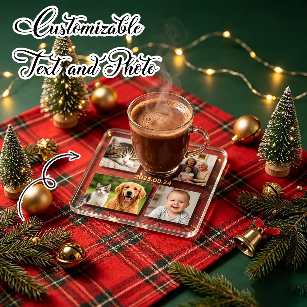 Customized Photo Acrylic Coasters, Transparent Acrylic Personalized Picture Coasters, High-Definition Printed Drink Coasters, Customizable Collage Coasters, Suitable for Wedding Gifts, Birthday Gifts, Family Keepsakes, Pet Photo Coasters, Custom Text Coasters, Square Acrylic Coasters for Coffee Tables, Bar Counters, Office Desks, Waterproof and Durable Decorative Coasters, Suitable for All Types of Drinks, Beverages, Cocktails, Coffee
