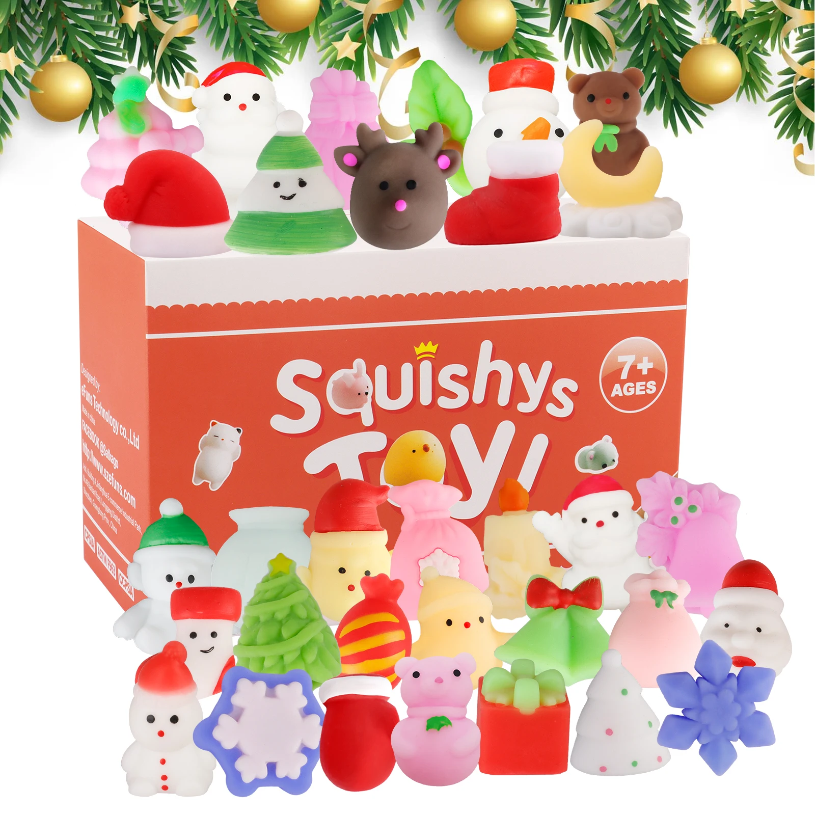 

Christmas Mochi Squishy Toys, 30PCS Mini Squishies Stocking Stuffers Christmas Party Favors Goodie Bag Stuffers Gifts for Kids