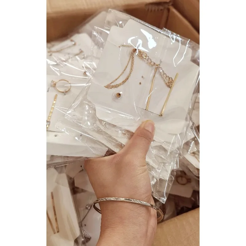 حقيبة مجوهرات مختلطة غامضة عشوائية 1 10 30 50 قطعة أو أزواج بما في ذلك أقراط وخواتم وقلائد أو أساور حزمة هدايا عشوائية #6