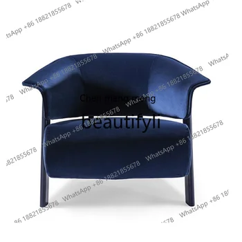2003Italian Minimalist Solid Wood Single Sofa Chair Designer Club Lounge Chair