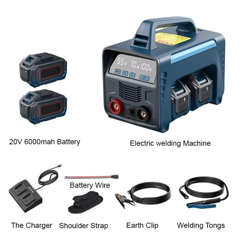 Portable DC Wireless Cordless Lithium Smart Digital ARC Welder Battery Welding Machine with LED Display & Hot Start