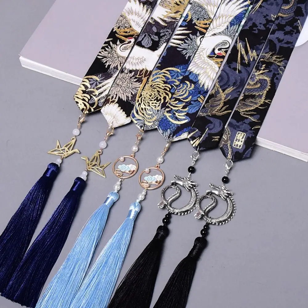 Ribbon Cloth Crane Fringed Hair Rope Ancient Style Hair Band Ancient Headband Hanfu Hair Accessories Chinese Style Headwear