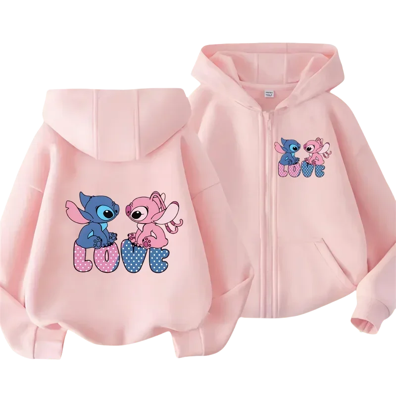 90s Fashion Anime Stitch Hoodie Children Cartoon Clothes Kid Girl Boy Lilo and Stitch Sweatshirt Manga Hoody Baby Casual Top