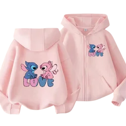 90s Fashion Anime Stitch Hoodie Children Cartoon Clothes Kid Girl Boy Lilo and Stitch Sweatshirt Manga Hoody Baby Casual Top