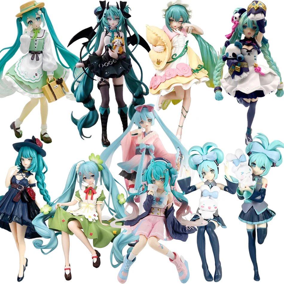 Animation Hatsune Miku Serie Dämon Hatsune Miku Kimono Hatsune Miku Pastoralfigur PVC-Modell Desktop-Dekoration Geburtstagsgeschenk