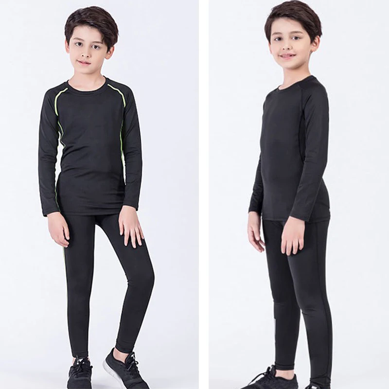 أطفال رياضة الجري مجموعة الصبي الركض كرة السلة الملابس الداخلية الرياضية رداء ضيق للجيم تنفس كرة القدم رياضية التدريب الملابس #6