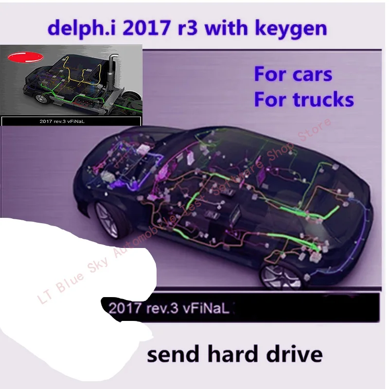 delphis 2017.R3 keygen ds150 Car Diagnostic software compatible bluetooth clear fault code DVD CD TCS auto com Truck Diagnost