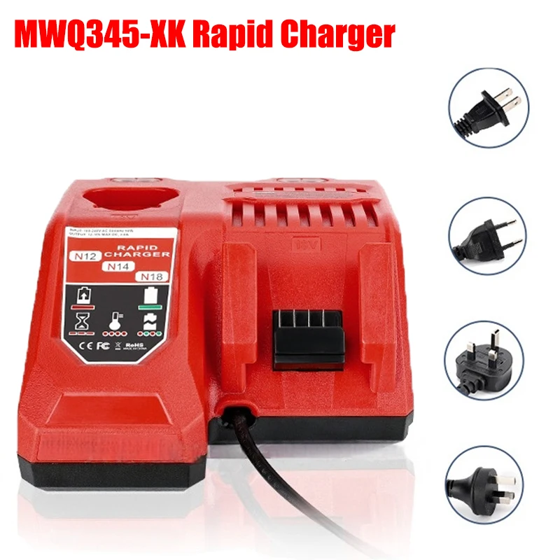 ALASICKA M12-18FC Rapid Charger Multi-Port Lithium Battery Charger Compatible with For Milwaukee M-18/M12 12V Lithium Batteries