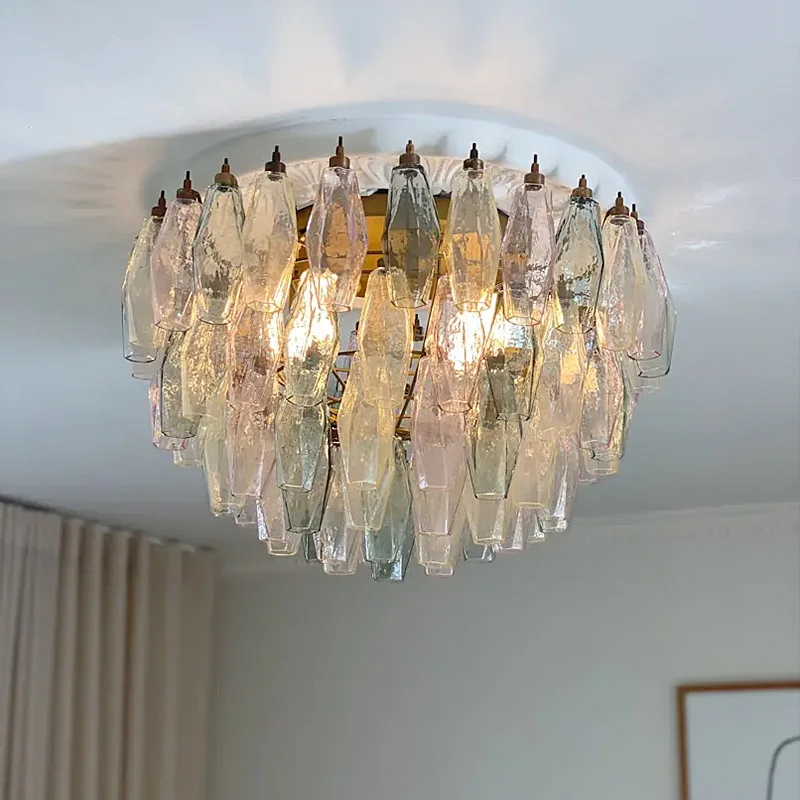 

French living room lamp antique wishing bottle glass retro bedroom main lamp dining room ceiling lamp