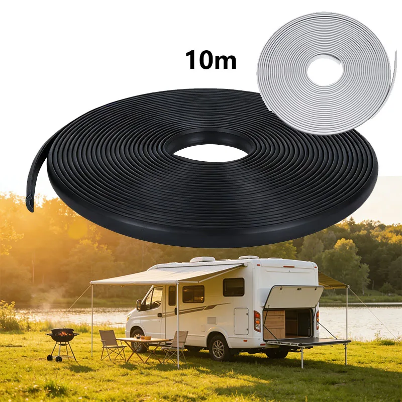 10m Caravan Awning Rail Trim Strip, Sunshade Guide Rail Decorative Strip for Motorhome RV Camper